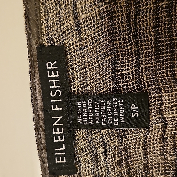 Eileen Fisher Minimalist dark gray marbled linen blend oversized top size Small - Picture 8 of 9